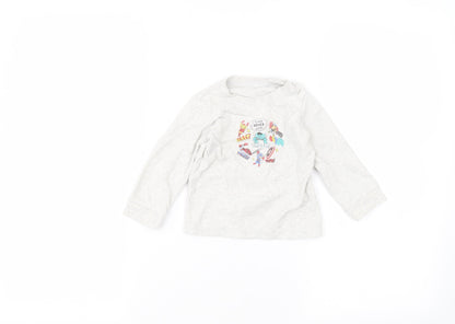 Front view of George Baby White Basic T-Shirt, size 12-18, Months