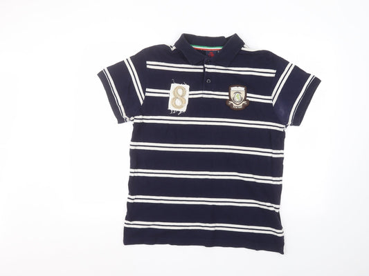 Penn Mens Blue Striped   Polo Size M