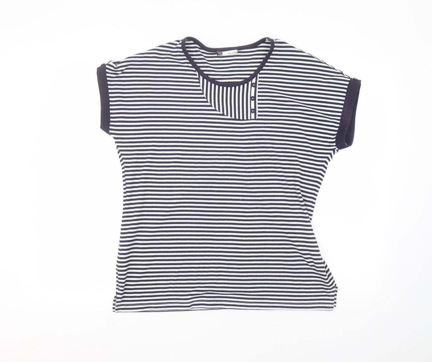 Womens UK Size 14 Viz-A-Viz White Basic T-Shirt