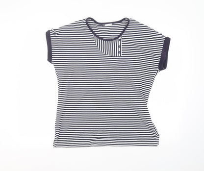Womens UK Size 14 Viz-A-Viz White Basic T-Shirt