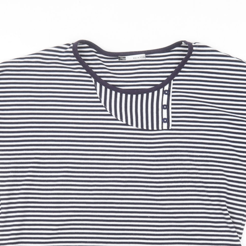 Womens UK Size 14 Viz-A-Viz White Basic T-Shirt