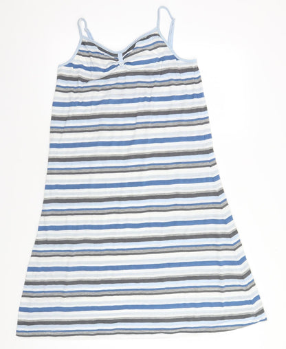Preworn Womens Blue Striped  A-Line
