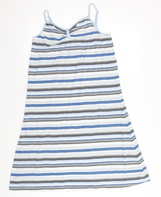 Preworn Womens Blue Striped  A-Line