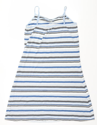 Preworn Womens Blue Striped  A-Line