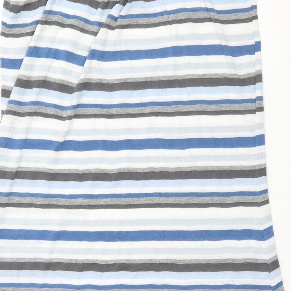 Preworn Womens Blue Striped  A-Line