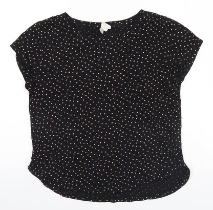 Womens UK Size S H&M Black Basic T-Shirt