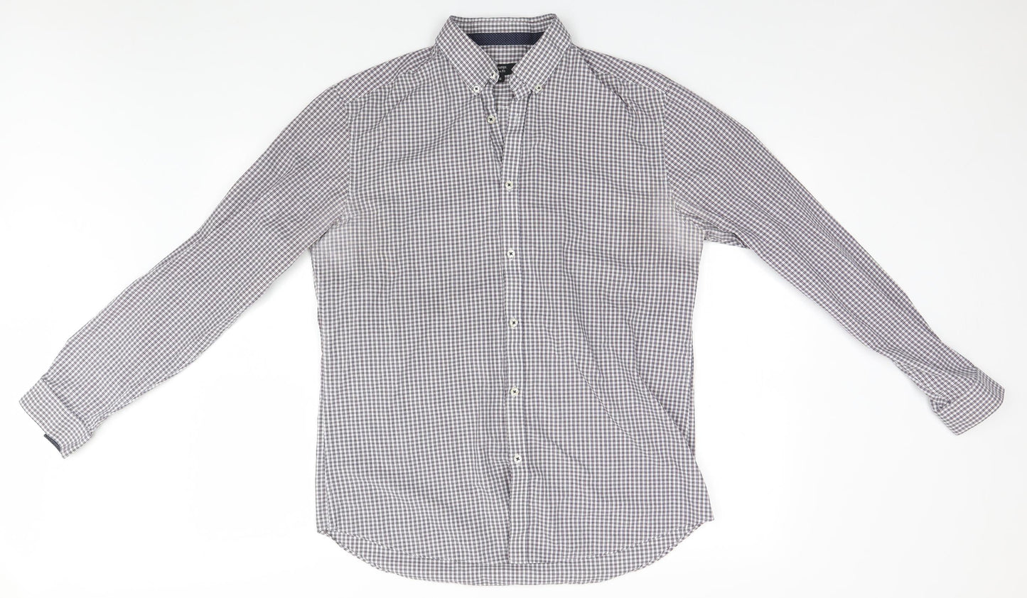 George Womens Blue Plaid  Basic Button-Up Size 16