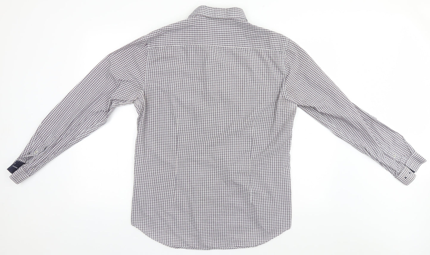 George Womens Blue Plaid  Basic Button-Up Size 16