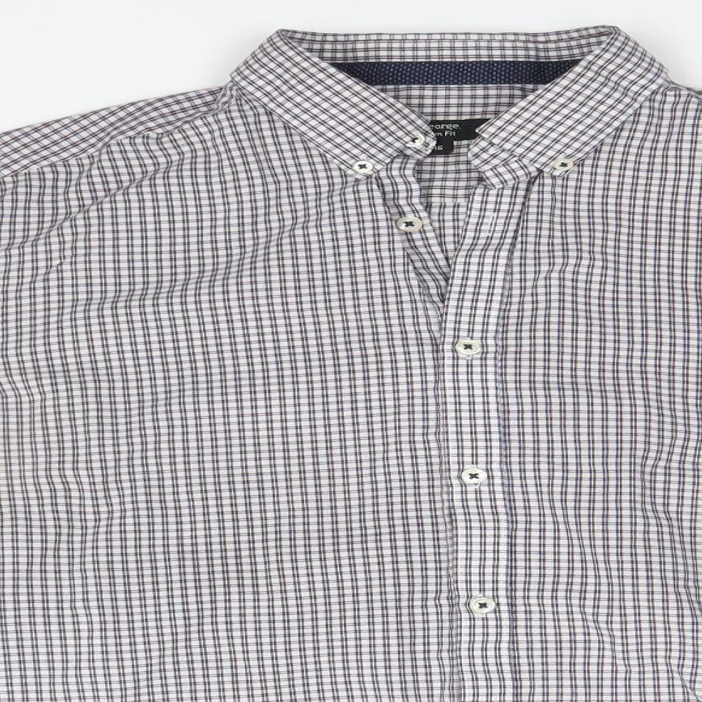 George Womens Blue Plaid  Basic Button-Up Size 16