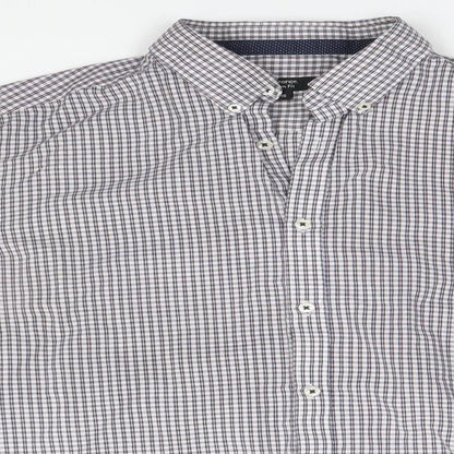 George Womens Blue Plaid  Basic Button-Up Size 16