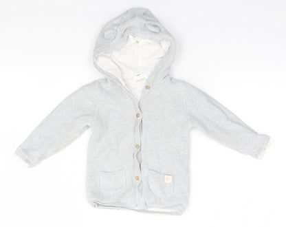PURE Collection Baby Grey   Cardigan Jumper Size 18-24 Months