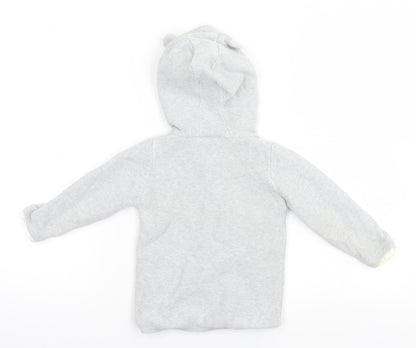 PURE Collection Baby Grey   Cardigan Jumper Size 18-24 Months