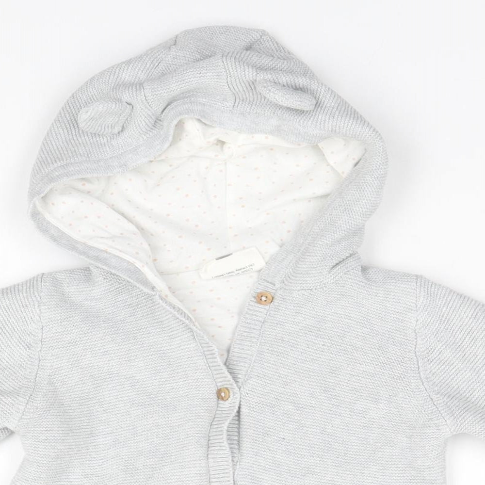 PURE Collection Baby Grey   Cardigan Jumper Size 18-24 Months