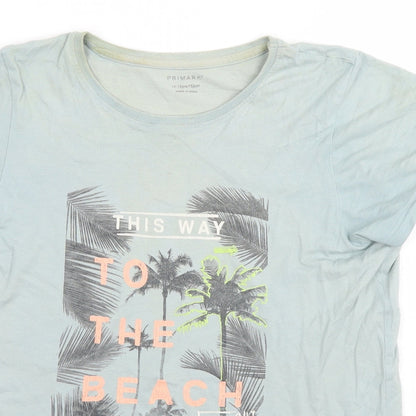 Primark Boys Grey   Basic T-Shirt Size 11-12 Years  - This way to the Beach