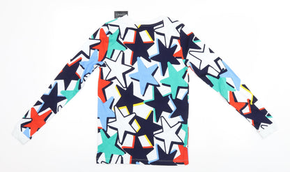 Dunnes Stores Boys White Geometric   Pyjama Top   - Stars