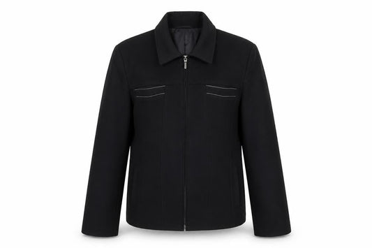 Front view of Gelco women’s black jacket, size UK 12