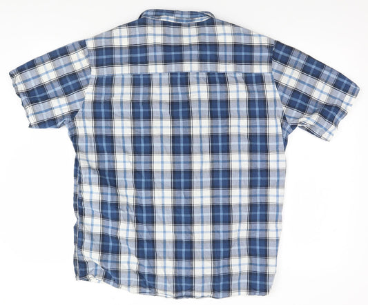 Wardrobe Mens Blue Plaid   Button-Up Size XL