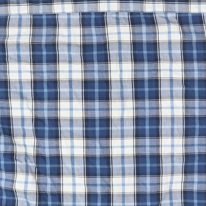 Wardrobe Mens Blue Plaid   Button-Up Size XL