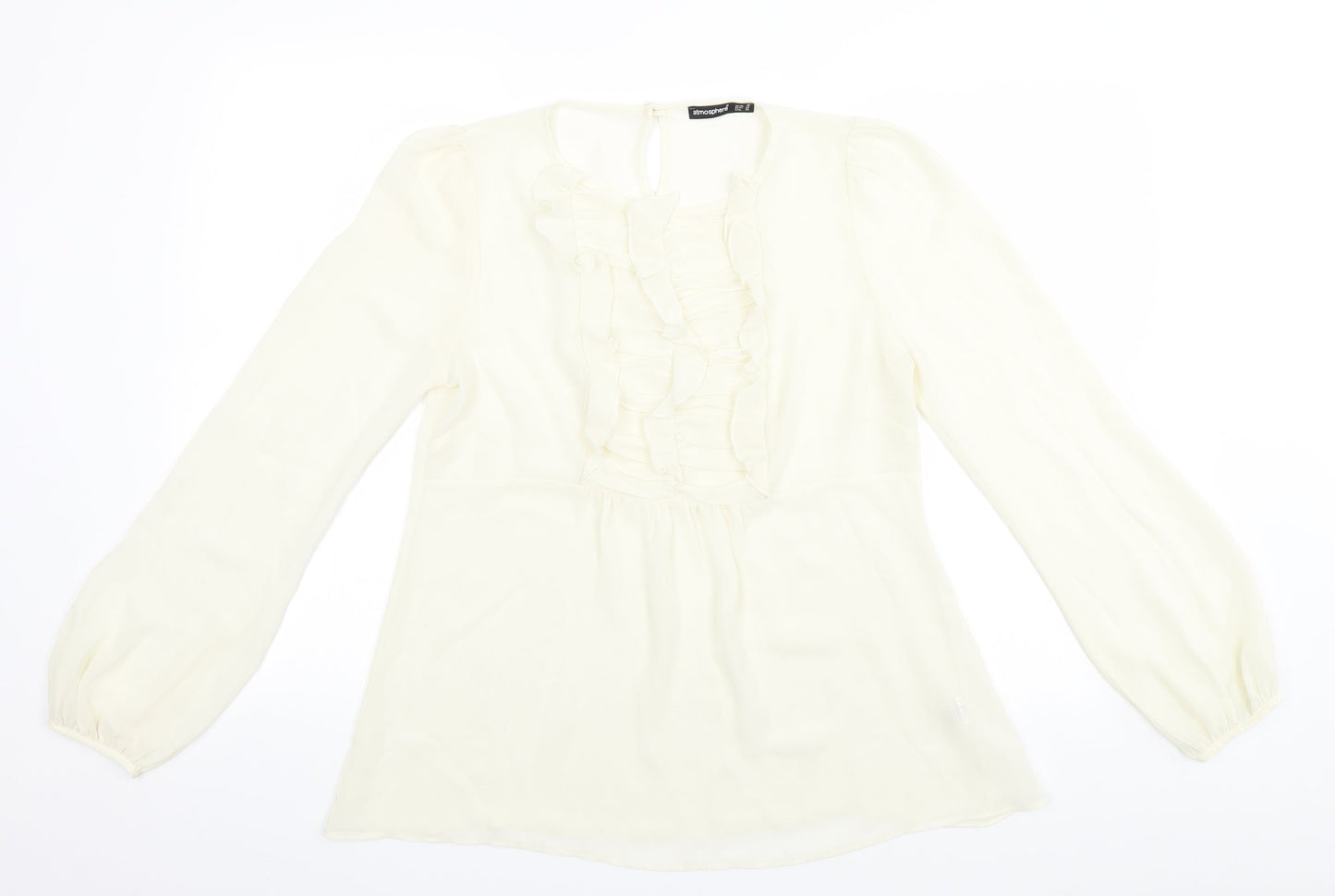 Womens UK Size 10 Atmosphere Ivory Basic Blouse