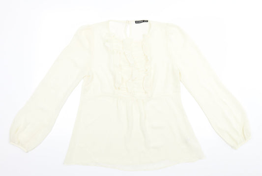 Womens UK Size 10 Atmosphere Ivory Basic Blouse