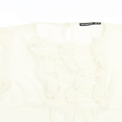 Womens UK Size 10 Atmosphere Ivory Basic Blouse