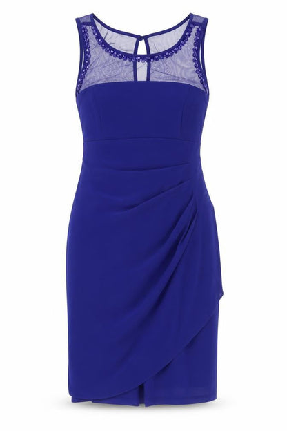 Front view of Scarlett women’s blue pencil dress, size UK 10