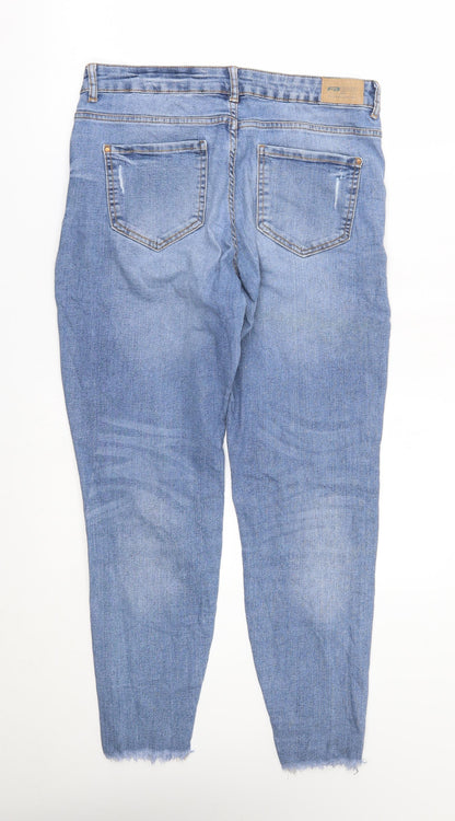 Womens UK Size 30 in FB sister Regular Fit Cropped Blue Jeans
