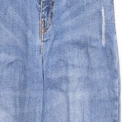 Womens UK Size 30 in FB sister Regular Fit Cropped Blue Jeans
