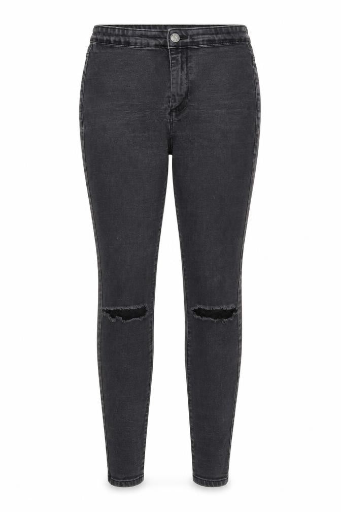 Front view of Primark women’s grey skinny jeans, size UK 12, 27-inch leg