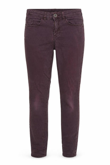 Front view of women’s red skinny jeans, size UK 10, 31-inch leg - super skinny