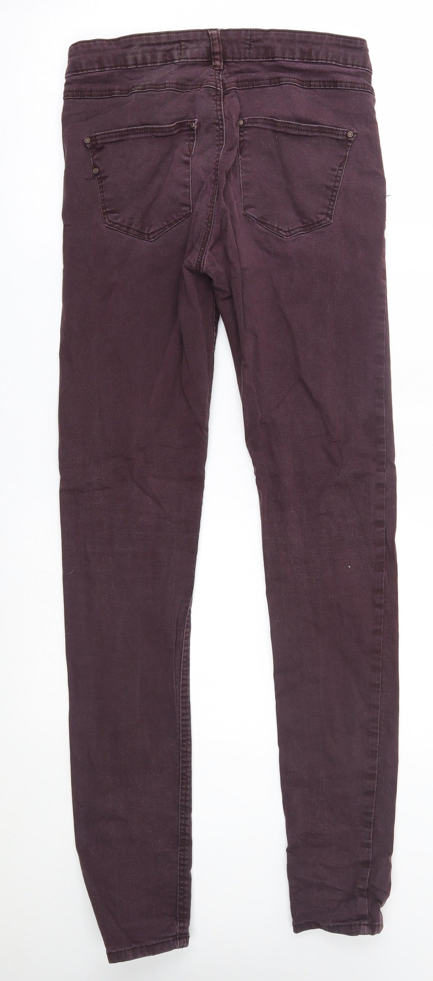 Womens UK Size 10 Preworn Regular Fit Skinny Red Jeans
