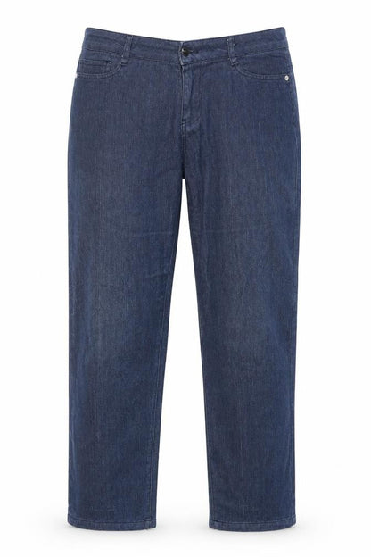 Front view of Sugar crips women’s blue straight jeans, size UK 10, 27-inch leg - gems