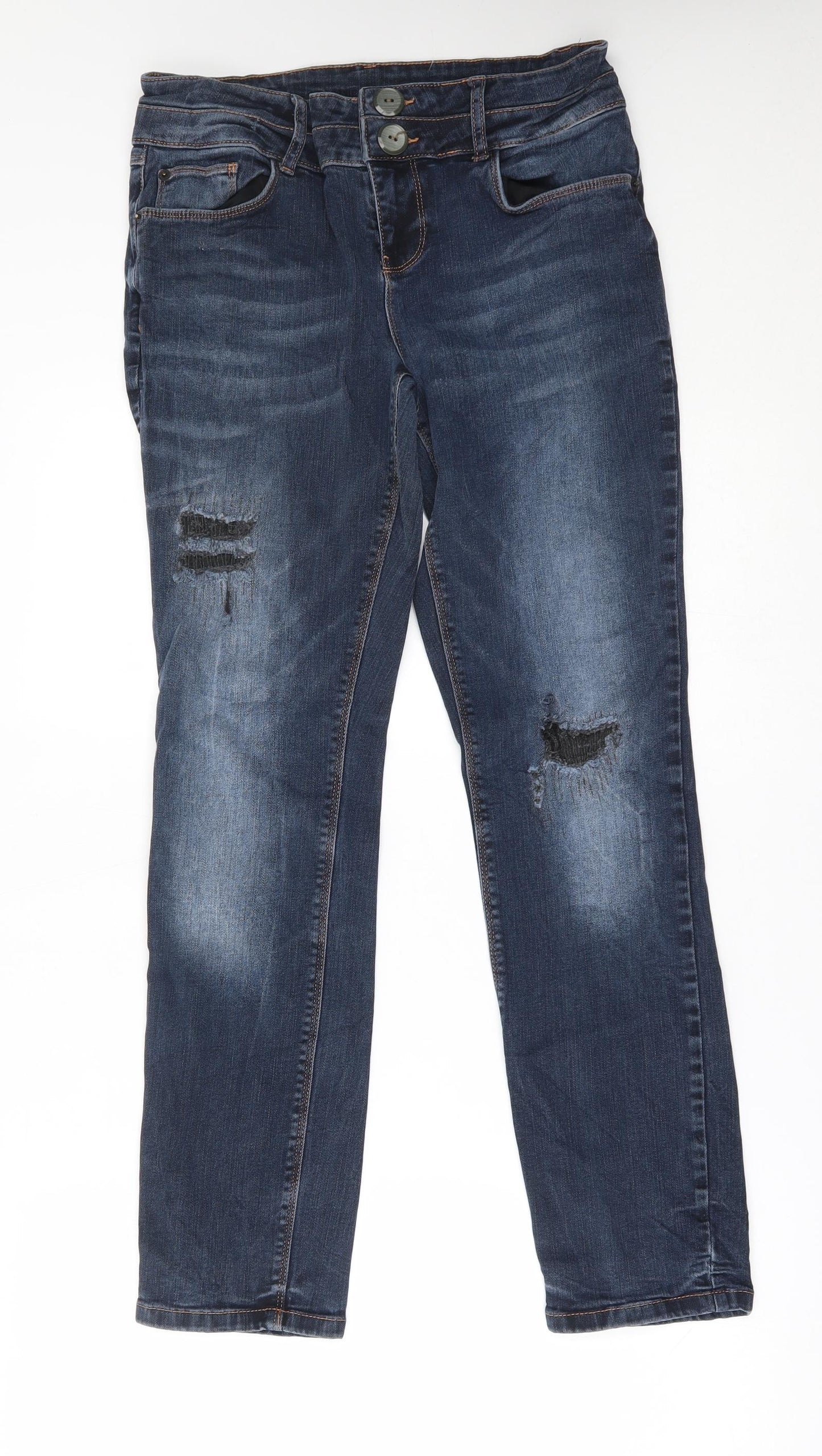 Womens UK Size 27 in Street One Regular Fit Straight Blue Jeans