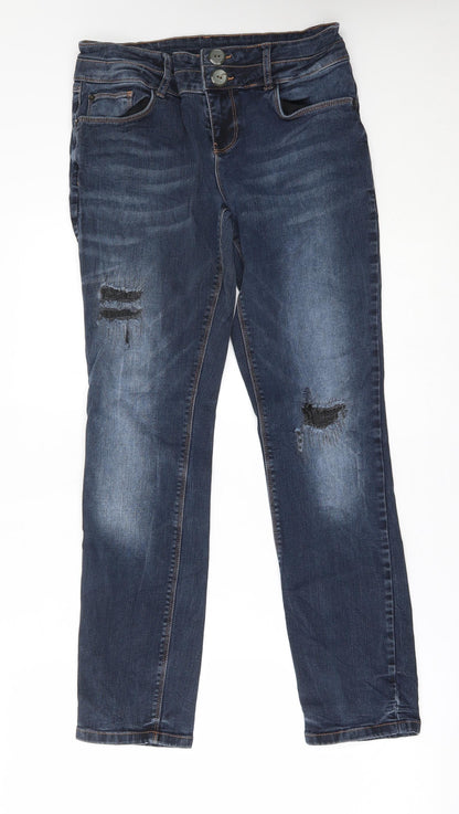 Womens UK Size 27 in Street One Regular Fit Straight Blue Jeans