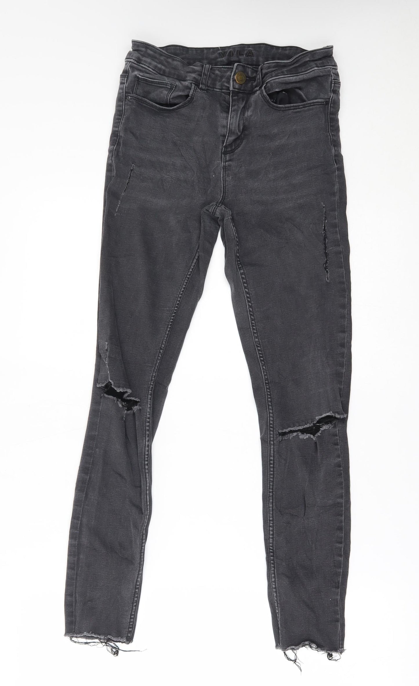 Womens UK Size 26 in VILA Regular Fit Skinny Grey Jeans