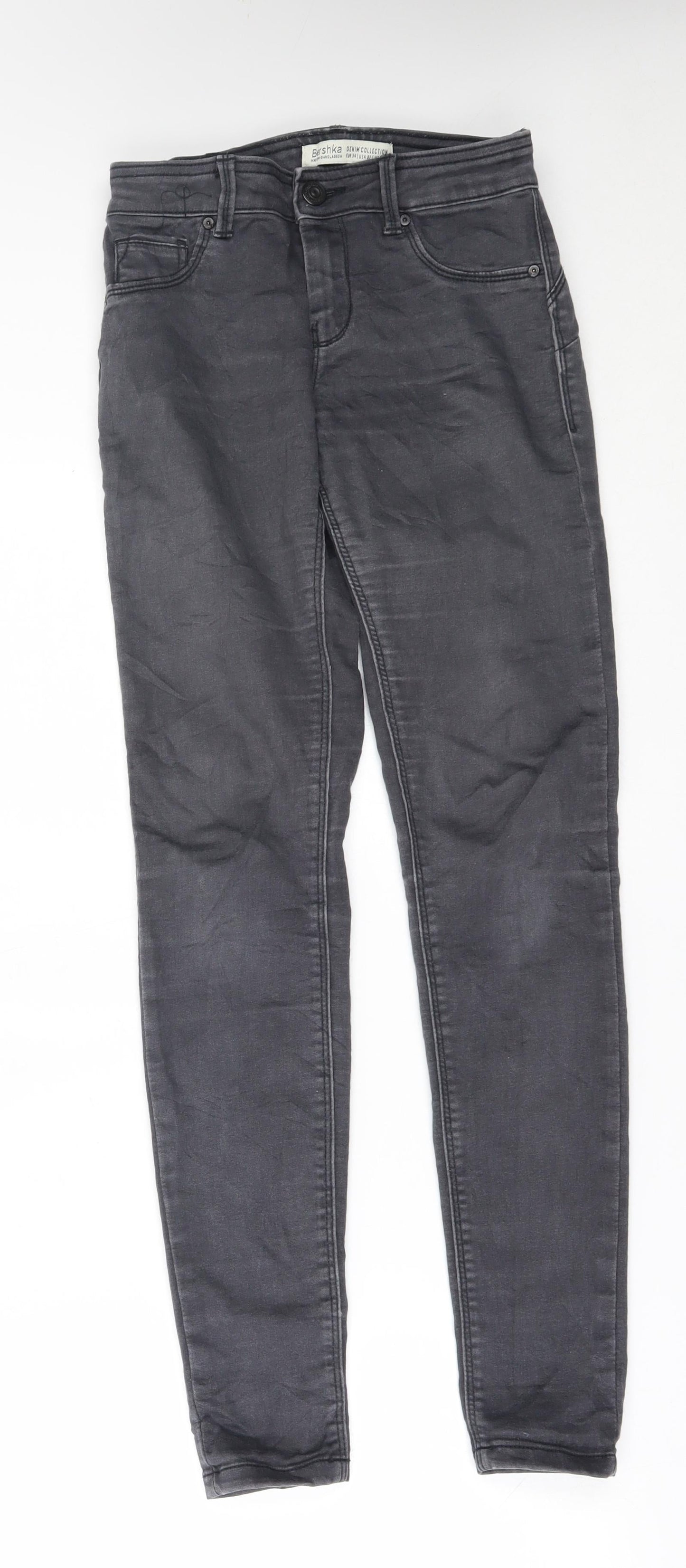 Bershka Womens Grey   Skinny Jeans Size 6 L28 in - push up