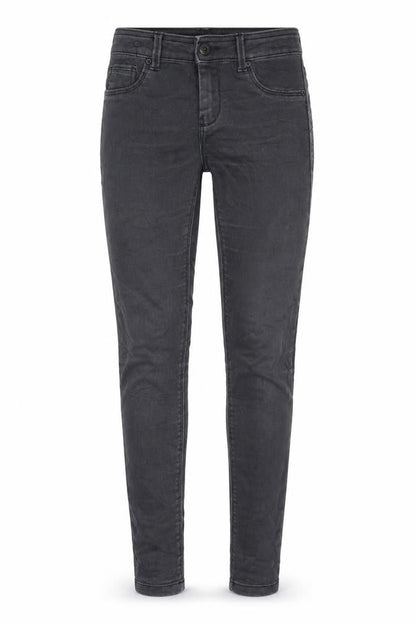 Front view of Bershka women’s grey skinny jeans, size UK 6, 28-inch leg - push up