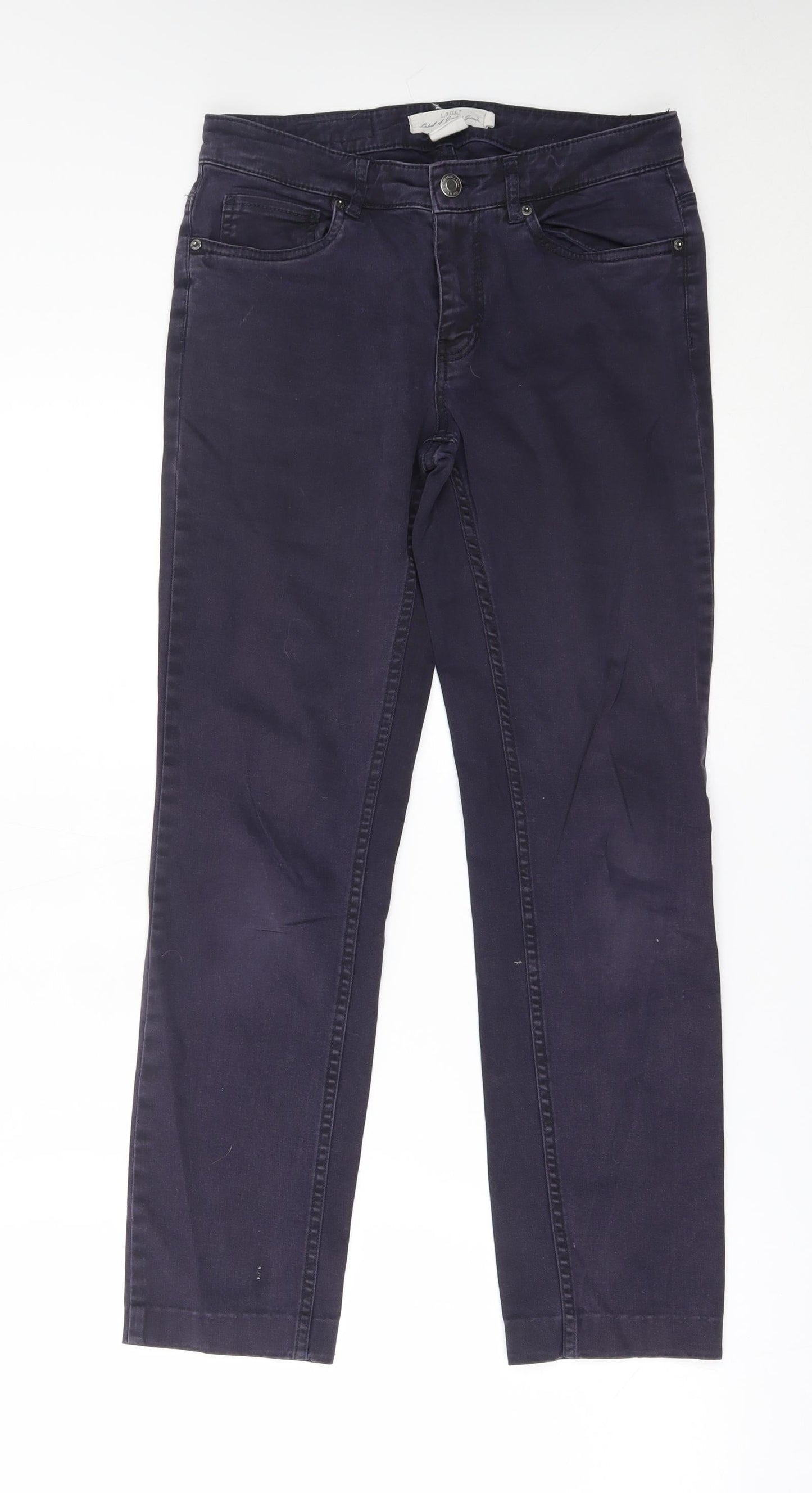 Womens UK Size 10 H&M Regular Fit Straight Purple Jeans