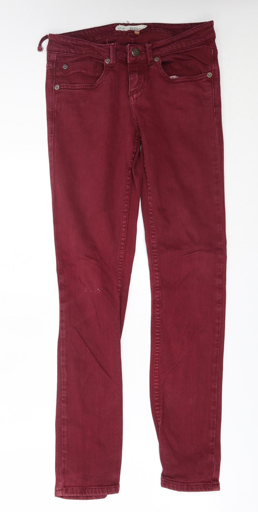Topshop Womens Red   Skinny Jeans Size 26 in L30 in