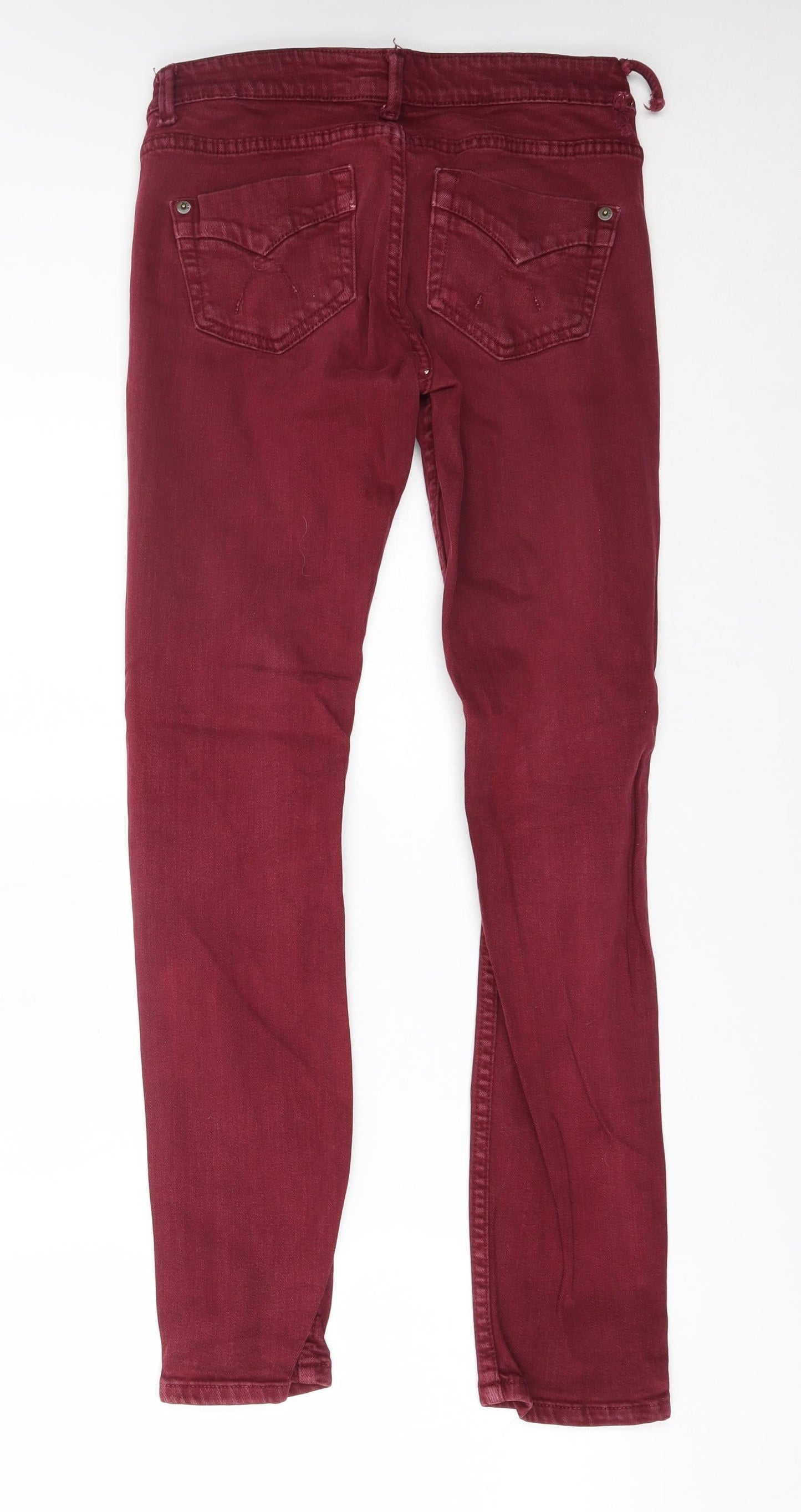 Topshop Womens Red   Skinny Jeans Size 26 in L30 in