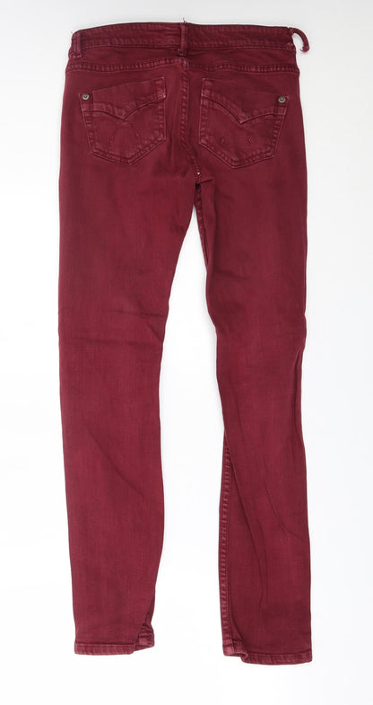 Topshop Womens Red   Skinny Jeans Size 26 in L30 in