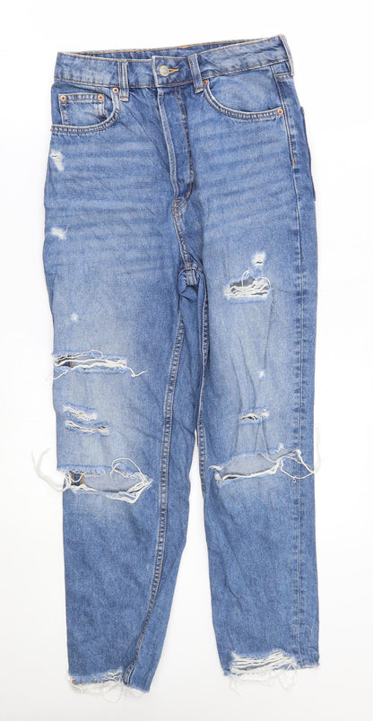 Womens UK Size 8 H&M Regular Fit Tapered Blue Jeans
