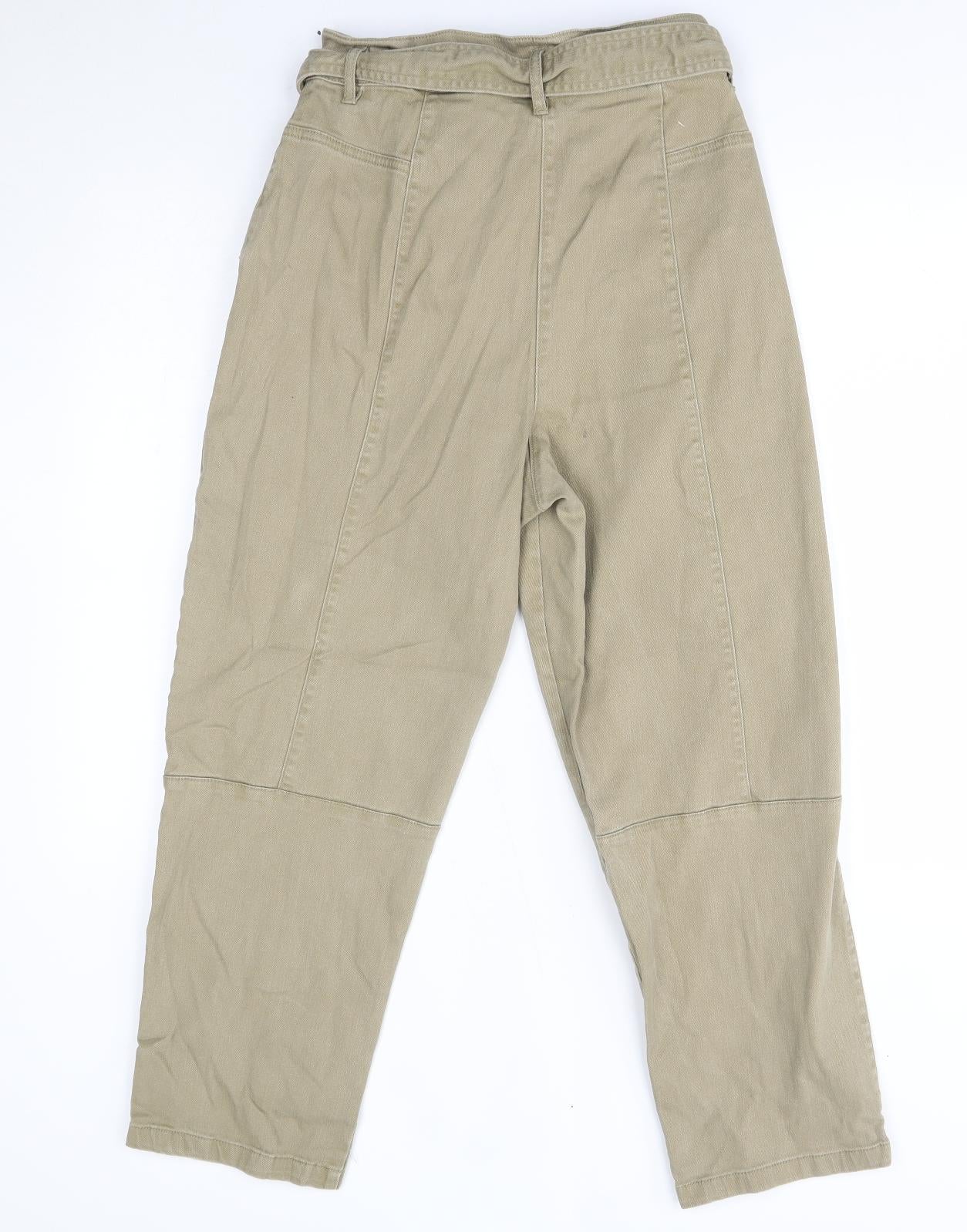 Womens UK Size 12 H&M Regular Fit Tapered Beige Jeans