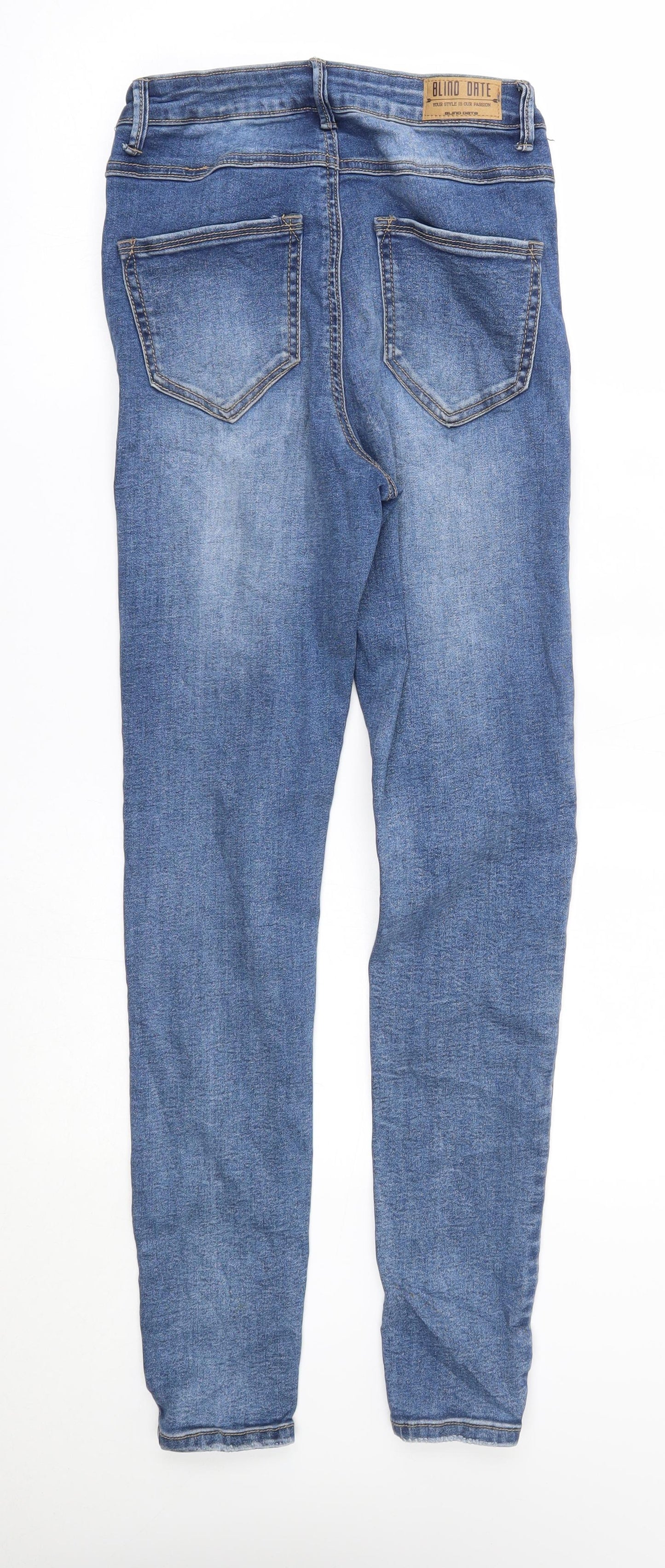 Womens UK Size 27 in Blind date Regular Fit Skinny Blue Jeans