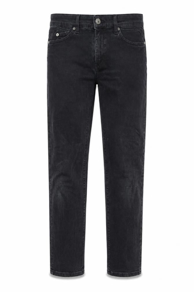 Front view of CV women’s black straight jeans, size UK 12, 29-inch leg