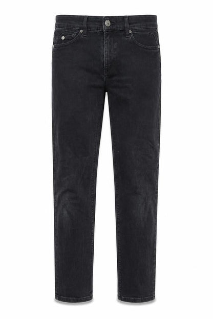 Front view of CV women’s black straight jeans, size UK 12, 29-inch leg