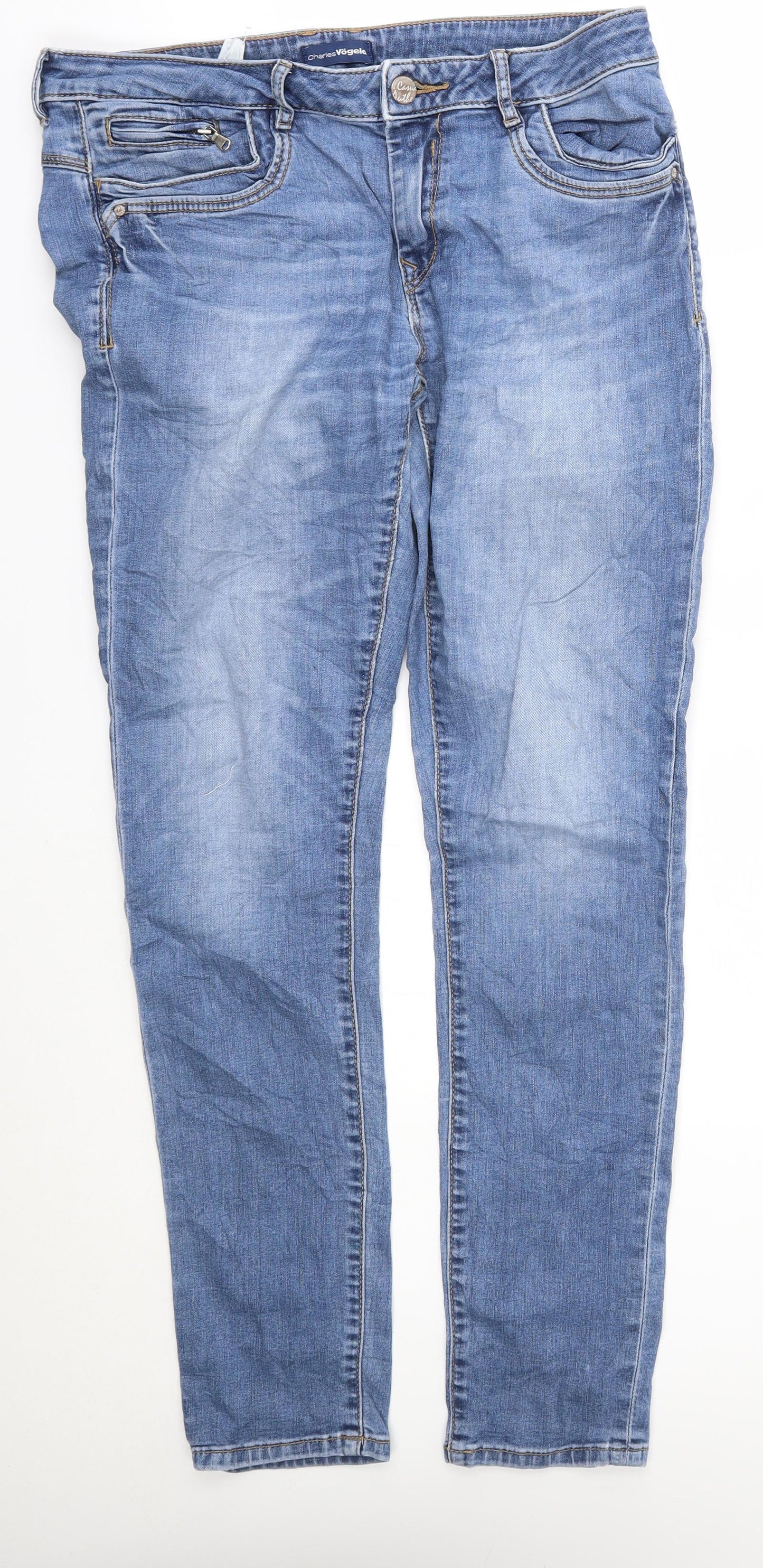 Womens UK Size 32 in charles vogele Regular Fit Straight Blue Jeans