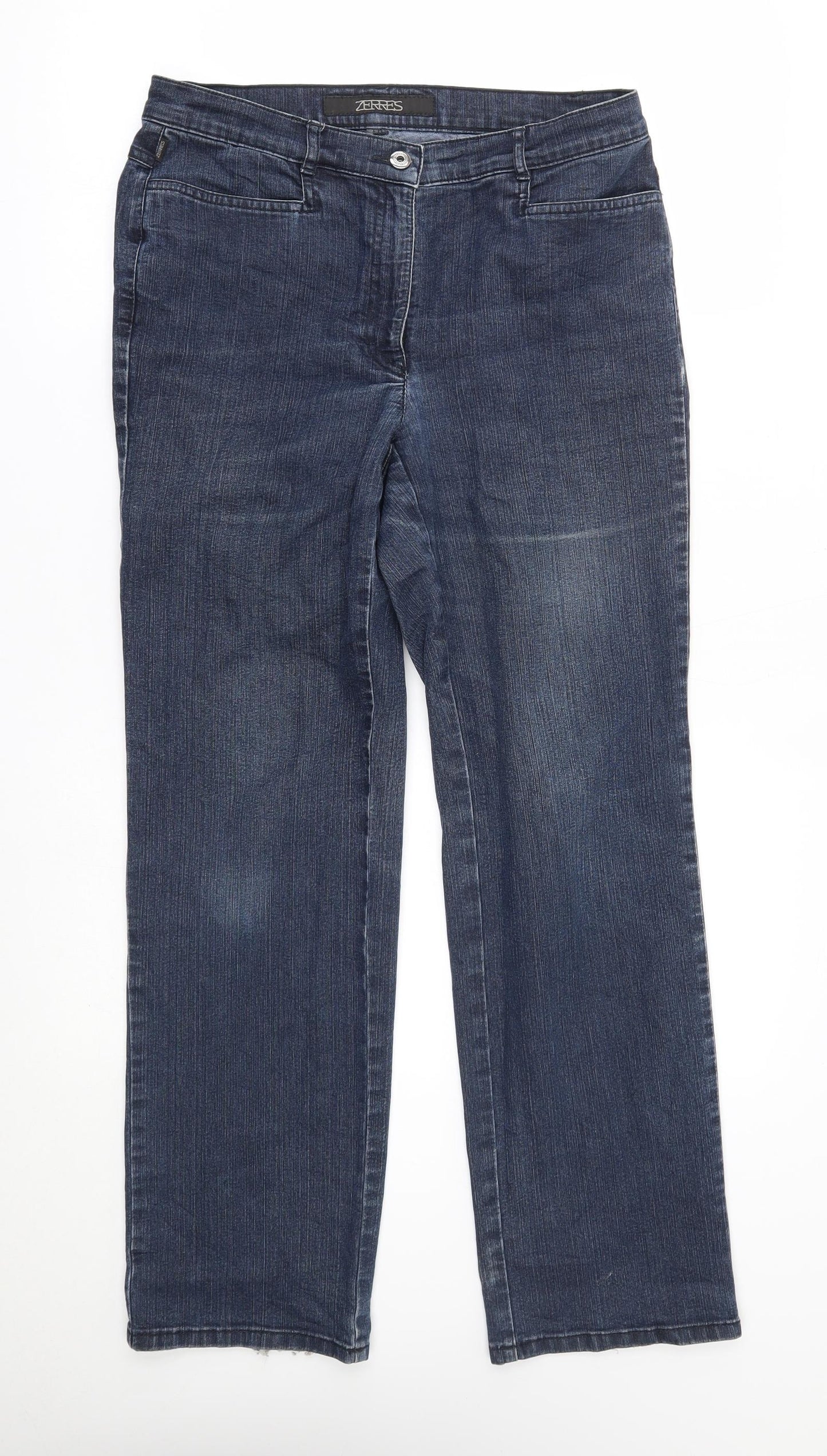 Womens UK Size 12 ZERRES Regular Fit Straight Blue Jeans