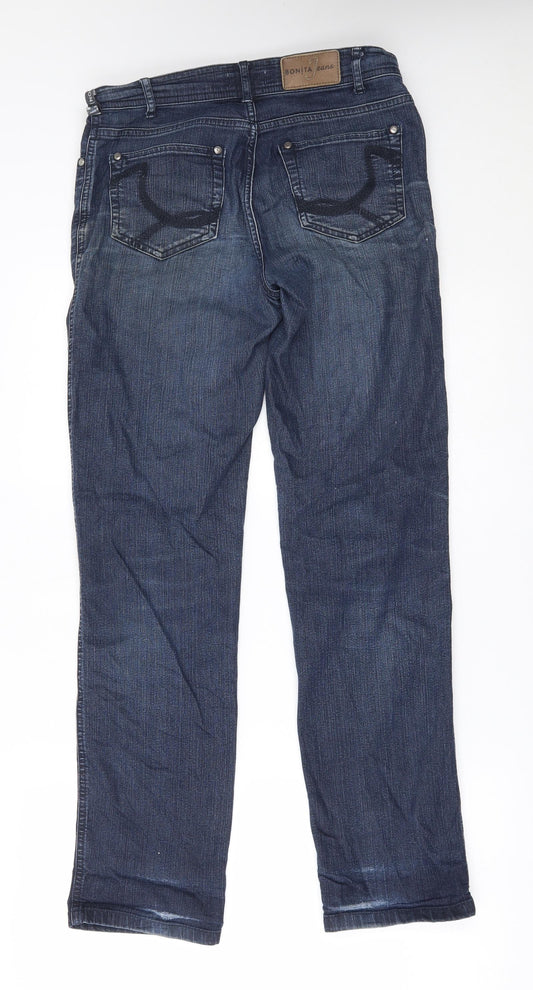 Womens UK Size 8 Bonita Regular Fit Straight Blue Jeans