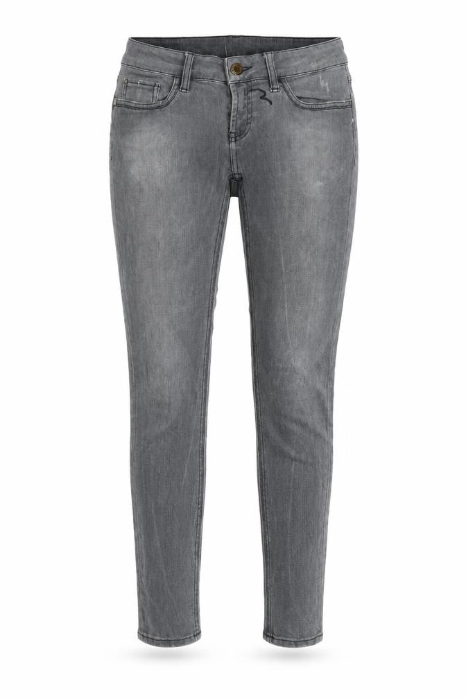 Front view of Rich & Royal women’s grey skinny jeans, size UK 28, 30-inch leg